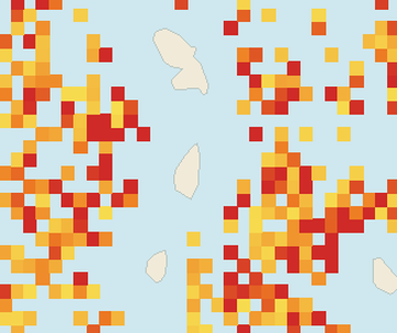 Satellite floating-algae map near Saint Lucia East Coast, May 2025 (opens full map image in a new tab)