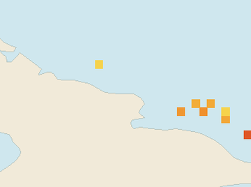 Satellite floating-algae map near Guardalavaca, Jun 2025 (opens full map image in a new tab)