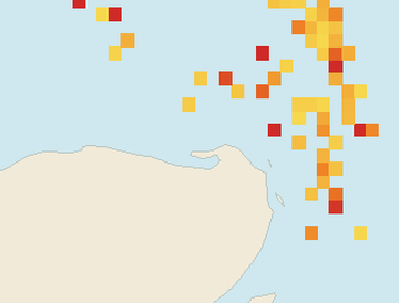 Satellite floating-algae map near Isla Holbox, Jun 2025 (opens full map image in a new tab)
