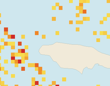 Satellite floating-algae map near Montego Bay, Jun 2025 (opens full map image in a new tab)