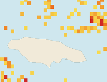 Satellite floating-algae map near Ocho Rios, Jun 2025 (opens full map image in a new tab)