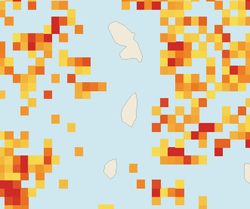 Satellite floating-algae map near Saint Lucia West Coast, Jun 2025 (opens full map image in a new tab)