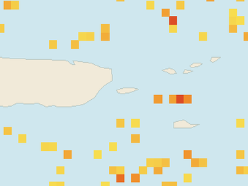 Satellite floating-algae map near Vieques, Jun 2025 (opens full map image in a new tab)