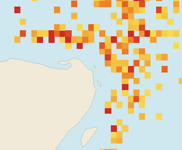Satellite floating-algae map near Costa Mujeres, Jul 2025 (opens full map image in a new tab)
