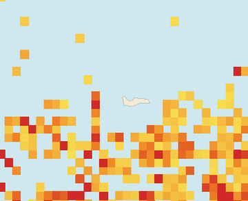 Satellite floating-algae map near Grand Cayman (Seven Mile Beach), Jul 2025 (opens full map image in a new tab)