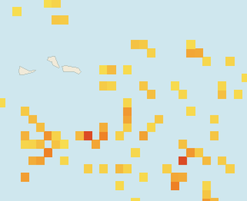 Satellite floating-algae map near Grand Turk, Jul 2025 (opens full map image in a new tab)