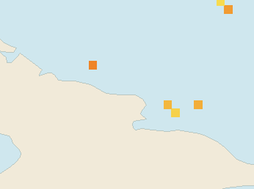 Satellite floating-algae map near Guardalavaca, Jul 2025 (opens full map image in a new tab)
