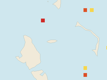 Satellite floating-algae map near Nassau and Cable Beach, Jul 2025 (opens full map image in a new tab)