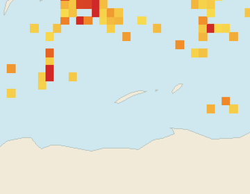 Satellite floating-algae map near Roatan, Jul 2025 (opens full map image in a new tab)