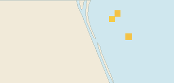 Satellite floating-algae map near Cocoa Beach, Aug 2025 (opens full map image in a new tab)