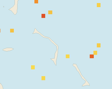 Satellite floating-algae map near Eleuthera, Aug 2025 (opens full map image in a new tab)
