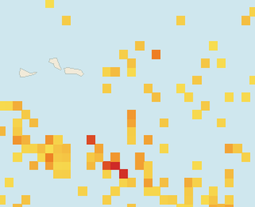 Satellite floating-algae map near Grand Turk, Aug 2025 (opens full map image in a new tab)