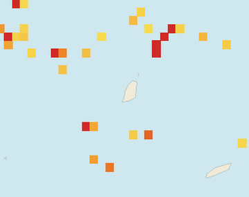 Satellite floating-algae map near Grand Anse, Aug 2025 (opens full map image in a new tab)