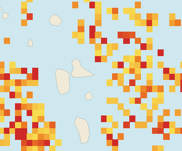 Satellite floating-algae map near Guadeloupe Atlantic Coast, Aug 2025 (opens full map image in a new tab)