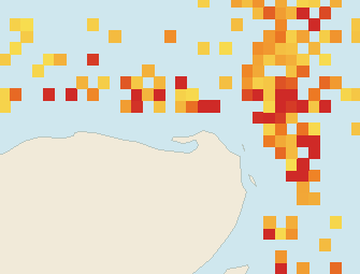 Satellite floating-algae map near Isla Holbox, Aug 2025 (opens full map image in a new tab)