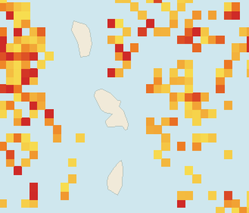 Satellite floating-algae map near Martinique Atlantic Coast, Aug 2025 (opens full map image in a new tab)
