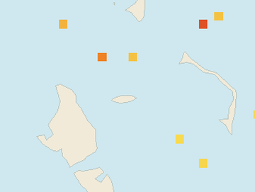 Satellite floating-algae map near Nassau and Cable Beach, Aug 2025 (opens full map image in a new tab)
