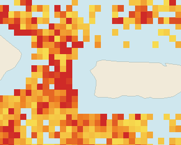 Satellite floating-algae map near Rincon, Aug 2025 (opens full map image in a new tab)