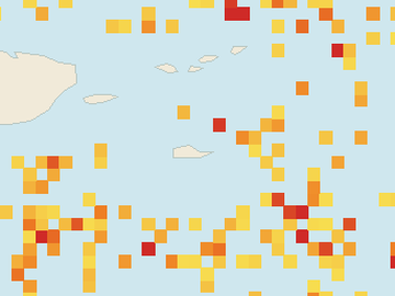 Satellite floating-algae map near St. Croix, Aug 2025 (opens full map image in a new tab)