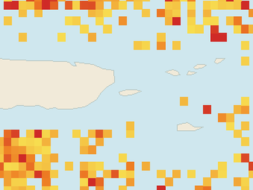 Satellite floating-algae map near Vieques, Aug 2025 (opens full map image in a new tab)