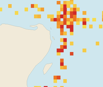 Satellite floating-algae map near Cancun Hotel Zone, Sep 2025 (opens full map image in a new tab)