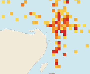 Satellite floating-algae map near Costa Mujeres, Sep 2025 (opens full map image in a new tab)