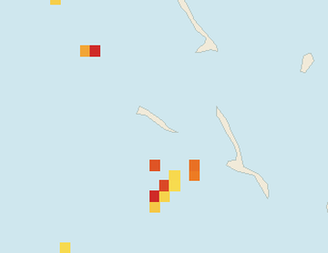 Satellite floating-algae map near Great Exuma, Sep 2025 (opens full map image in a new tab)