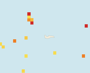 Satellite floating-algae map near Grand Cayman (Seven Mile Beach), Sep 2025 (opens full map image in a new tab)