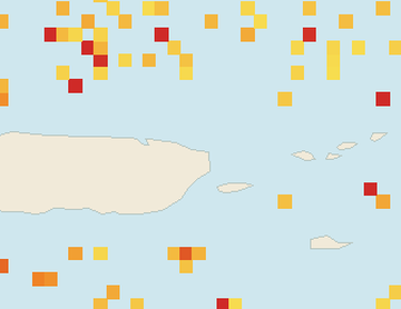Satellite floating-algae map near Luquillo, Sep 2025 (opens full map image in a new tab)