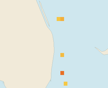 Satellite floating-algae map near Palm Beach, Sep 2025 (opens full map image in a new tab)