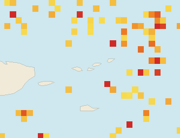 Satellite floating-algae map near St. John, Sep 2025 (opens full map image in a new tab)