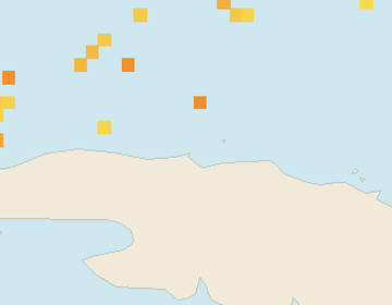Satellite floating-algae map near Varadero, Sep 2025 (opens full map image in a new tab)