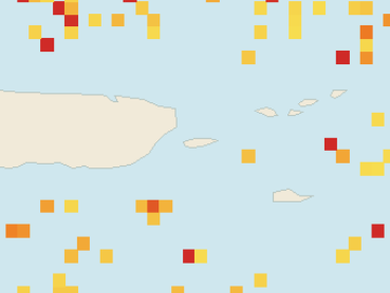 Satellite floating-algae map near Vieques, Sep 2025 (opens full map image in a new tab)