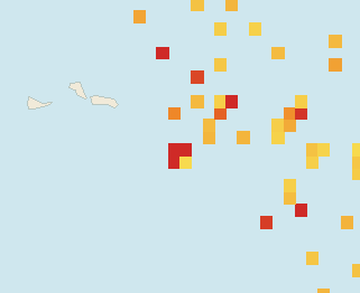 Satellite floating-algae map near Grand Turk, Oct 2025 (opens full map image in a new tab)