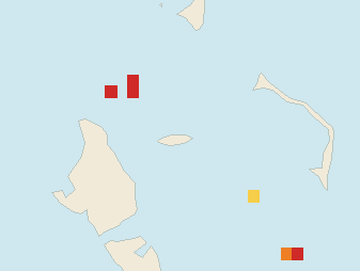 Satellite floating-algae map near Nassau and Cable Beach, Oct 2025 (opens full map image in a new tab)