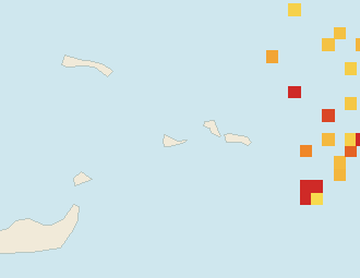 Satellite floating-algae map near Providenciales, Oct 2025 (opens full map image in a new tab)
