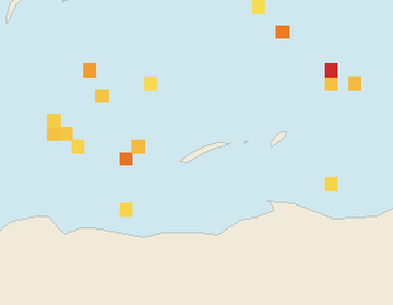 Satellite floating-algae map near Roatan, Oct 2025 (opens full map image in a new tab)