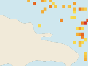 Satellite floating-algae map near Las Terrenas, Oct 2025 (opens full map image in a new tab)