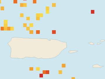 Satellite floating-algae map near San Juan and Isla Verde, Oct 2025 (opens full map image in a new tab)