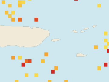 Satellite floating-algae map near Vieques, Oct 2025 (opens full map image in a new tab)
