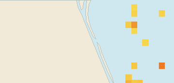 Satellite floating-algae map near Cocoa Beach, Nov 2025 (opens full map image in a new tab)
