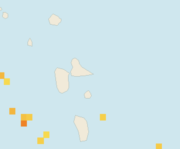 Satellite floating-algae map near Guadeloupe Atlantic Coast, Nov 2025 (opens full map image in a new tab)