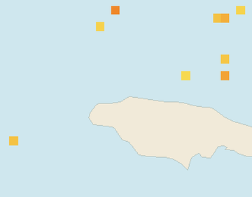 Satellite floating-algae map near Montego Bay, Nov 2025 (opens full map image in a new tab)