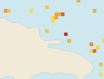 Satellite floating-algae map near Las Terrenas, Nov 2025 (opens full map image in a new tab)