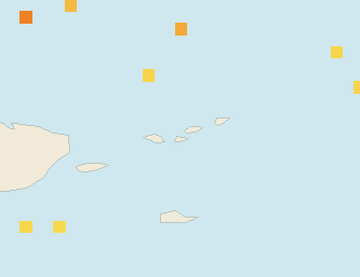 Satellite floating-algae map near St. John, Nov 2025 (opens full map image in a new tab)