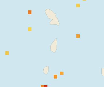 Satellite floating-algae map near Saint Lucia West Coast, Nov 2025 (opens full map image in a new tab)