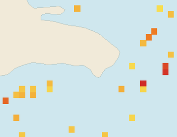 Satellite floating-algae map near Bayahibe, Dec 2025 (opens full map image in a new tab)