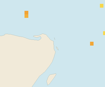 Satellite floating-algae map near Costa Mujeres, Dec 2025 (opens full map image in a new tab)