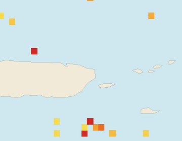 Satellite floating-algae map near Luquillo, Dec 2025 (opens full map image in a new tab)