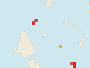 Satellite floating-algae map near Nassau and Cable Beach, Dec 2025 (opens full map image in a new tab)